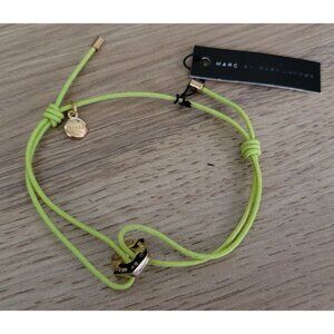 Marc by Marc Jacobs Neon Yellow Cord Friendship Bracelet Gold Charm NWT